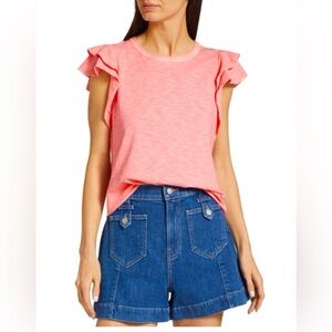 Veronica Beard Akeela Flutter Sleeve Tee